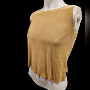 Women's Size Small Tan Sleeveless‎ Top By Rafael